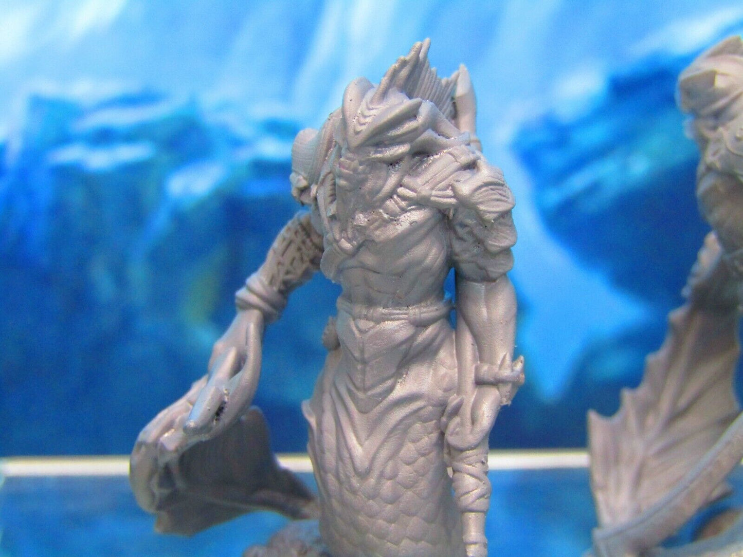 Merrow Merman Monster Sea Creature Pair Mini Miniature Figure 3D Printed Model