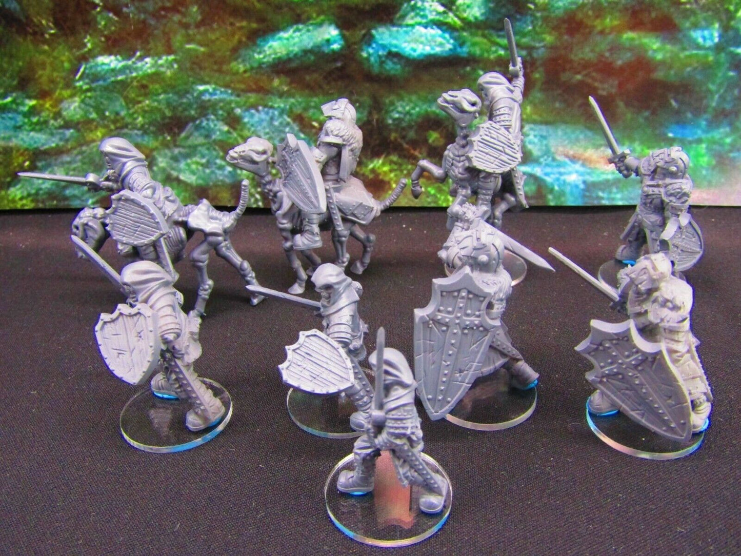 9pc Undead Skeleton Soldier & Calvary Set Mini Miniature Model Character Figure