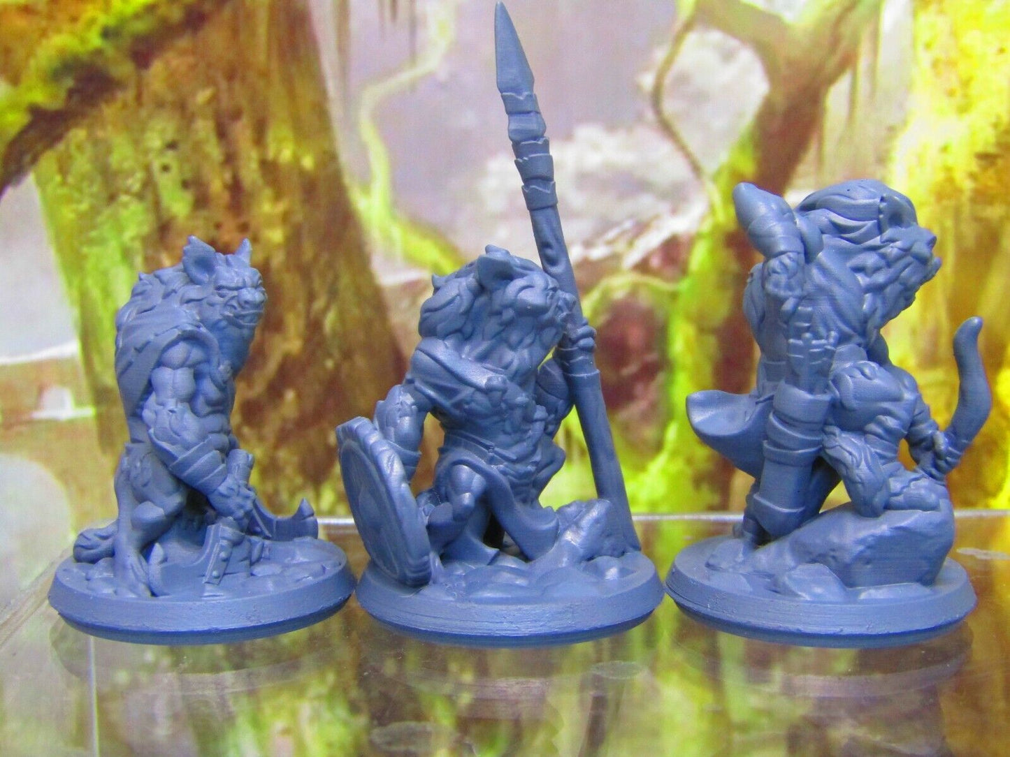 3pc Hyenaman Tribe War Party Mini Miniature Figure 3D Printed Model 28/32mm