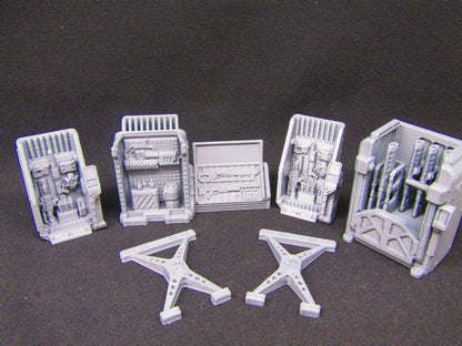 6pc Weapons Arms Racks Armory Miniatures 3D Printed Model 28/32mm Scale Sci Fi
