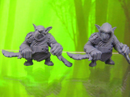 Pair of Goblin Rogue Thiefs Mini Miniatures 3D Printed Model 28/32mm Scale RPG