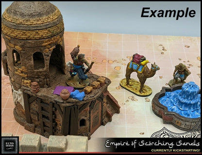 2 Floor Arabian Desert Domed Roof House Scatter Terrain Tabletop Scenery