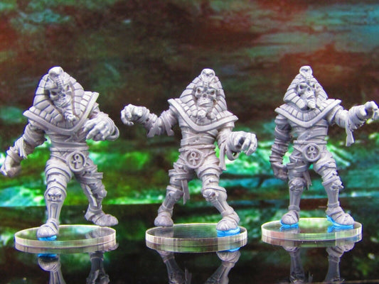 Mummy Pharaoh 3pc Set Mini Miniature Model Character Figure 28mm/32mm Scale