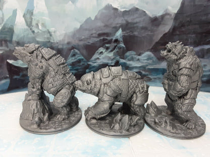 Armored Bears Miniature Mini Figure Tabletop Game Piece Dungeons & Dragons D&D