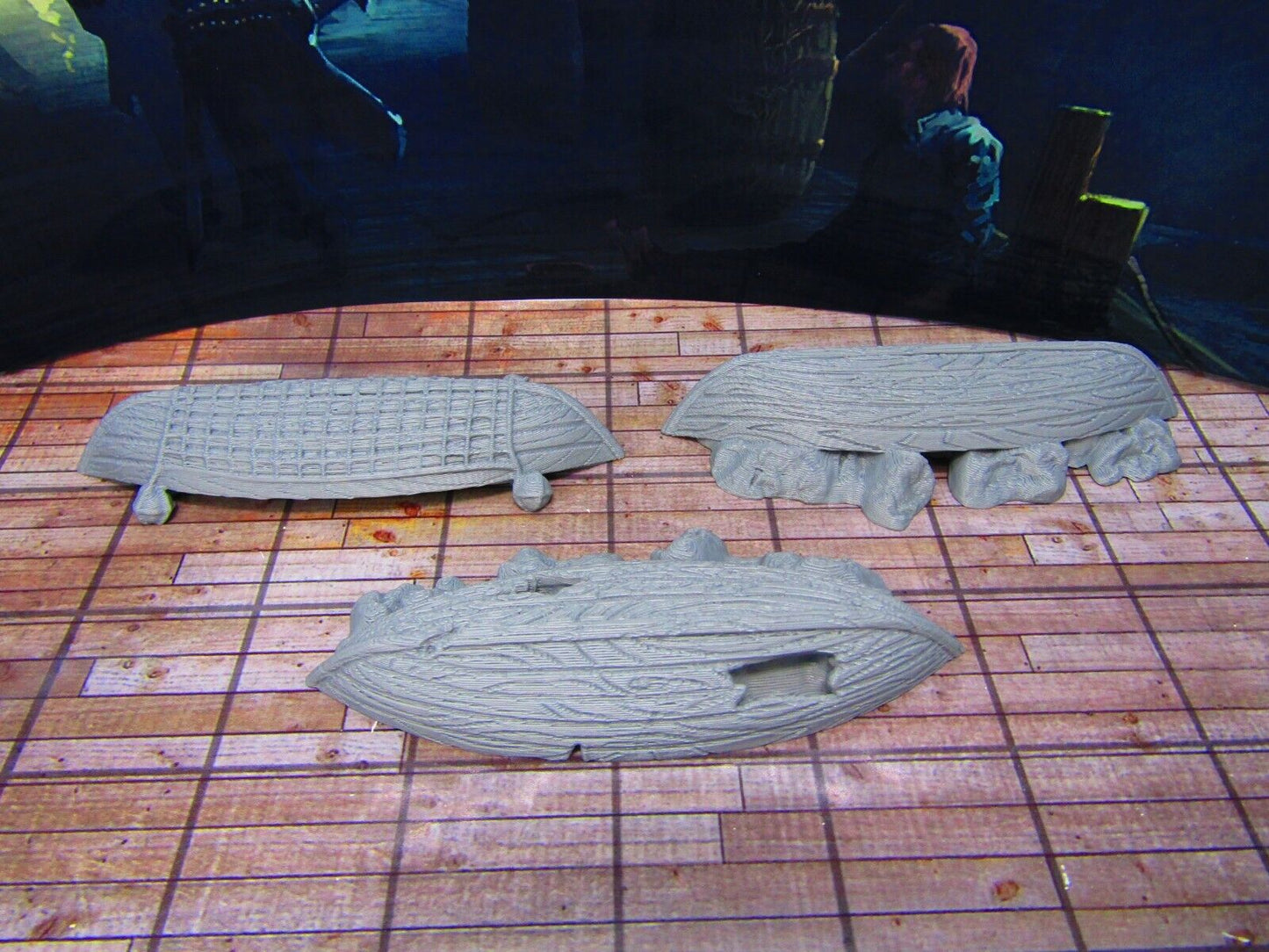 Stowed Fishing Boats for Docks Coast Seashore Scenery Scatter Terrain Props