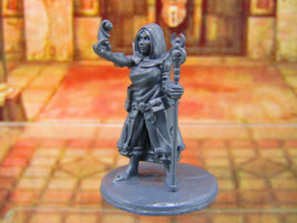Dark Elf Sorceress Wizard w/ Staff Mini Miniature Figure 3D Printed Model