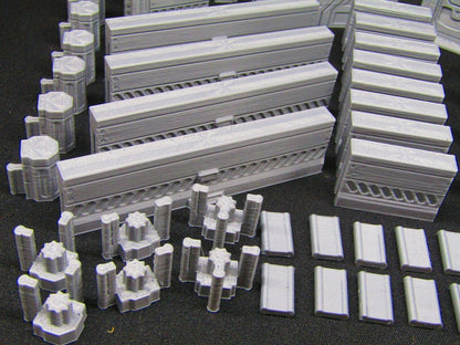 60pc DungeonSticks Sci Fi Map Building Wall Tile Set Scenery Terrain 3D Printed