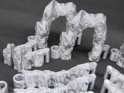 24pc DungeonSticks Dry Caverns Map Building Wall Tile Set Scenery Terrain