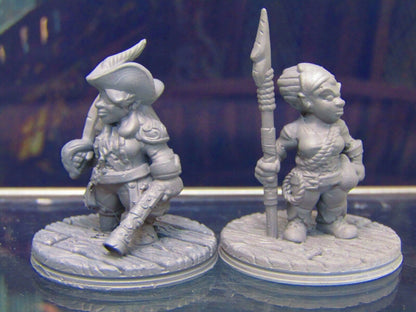Gnome Female Pirate Captain / First Mate Mini Miniature Figure 3D Printed Model