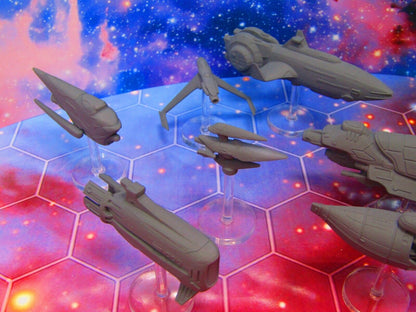 11pc The Sylwarin Military Space War Gaming Set w/ Flight Stands & Rods