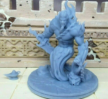 Fire Genie Djinn W/ Lamp Mini Miniatures Figure Tabletop Game 3D Printed Resin