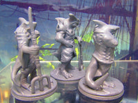 
              3pc Sharkman Pirate Wartribe Party Mini Miniature Figure 3D Printed Model 28/32m
            