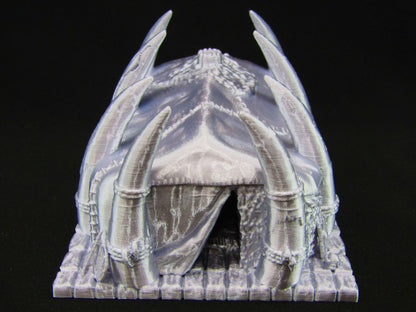 Large Barbarian Gathering Hall Tent Scatter Terrain Scenery 3D Printed Mini