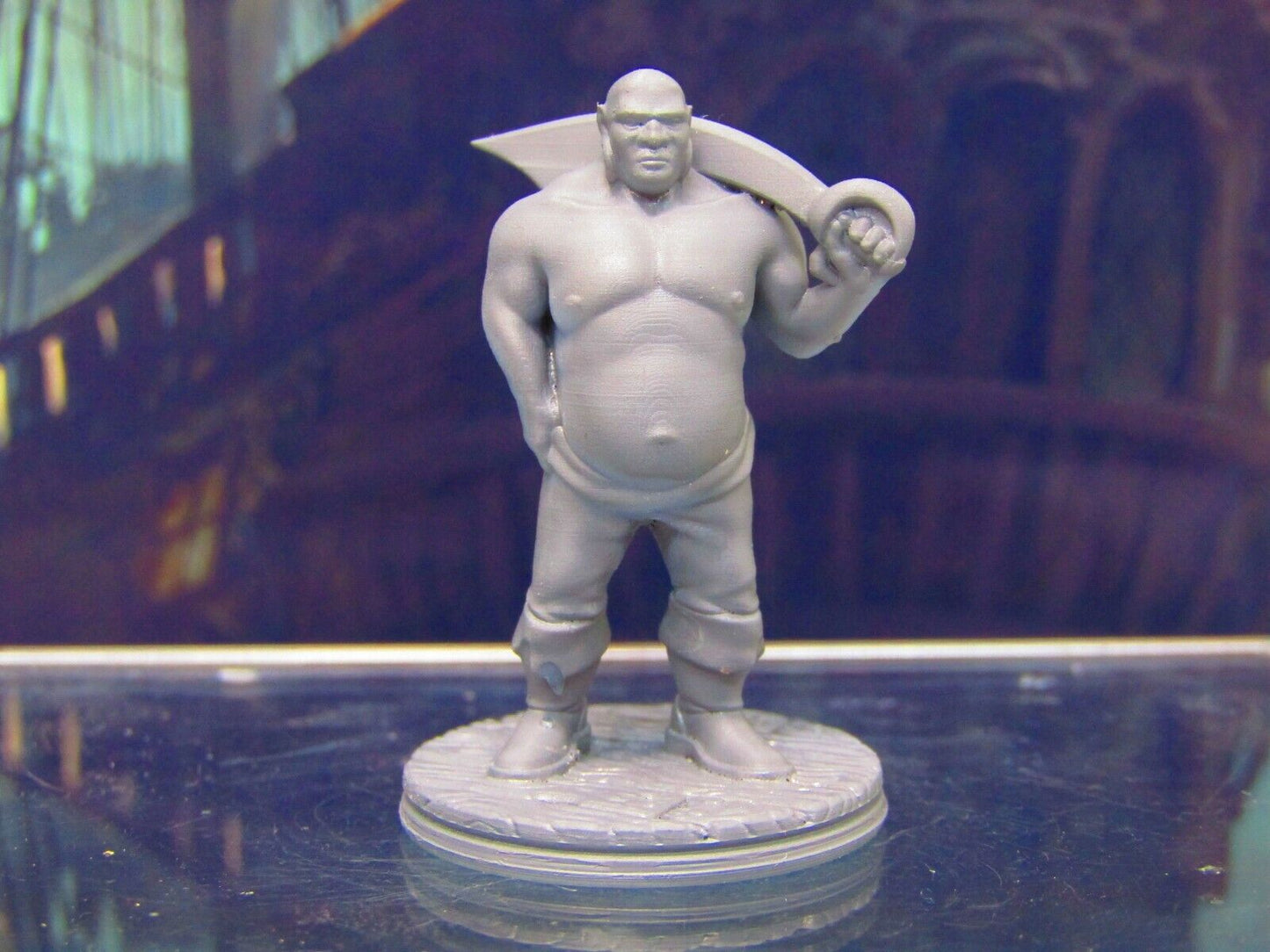 Fat Human Pirate Crewman w/ Cutlass Mini Miniature Figure 3D Printed Model