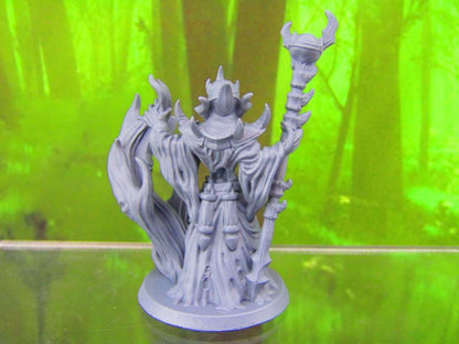 Lich Necromancer Mage Mini Miniatures 3D Printed Resin Model Figure 28/32mm