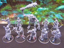 10pc Small Skeletal Army Set Mini Miniatures 3D Printed Resin Model Figure