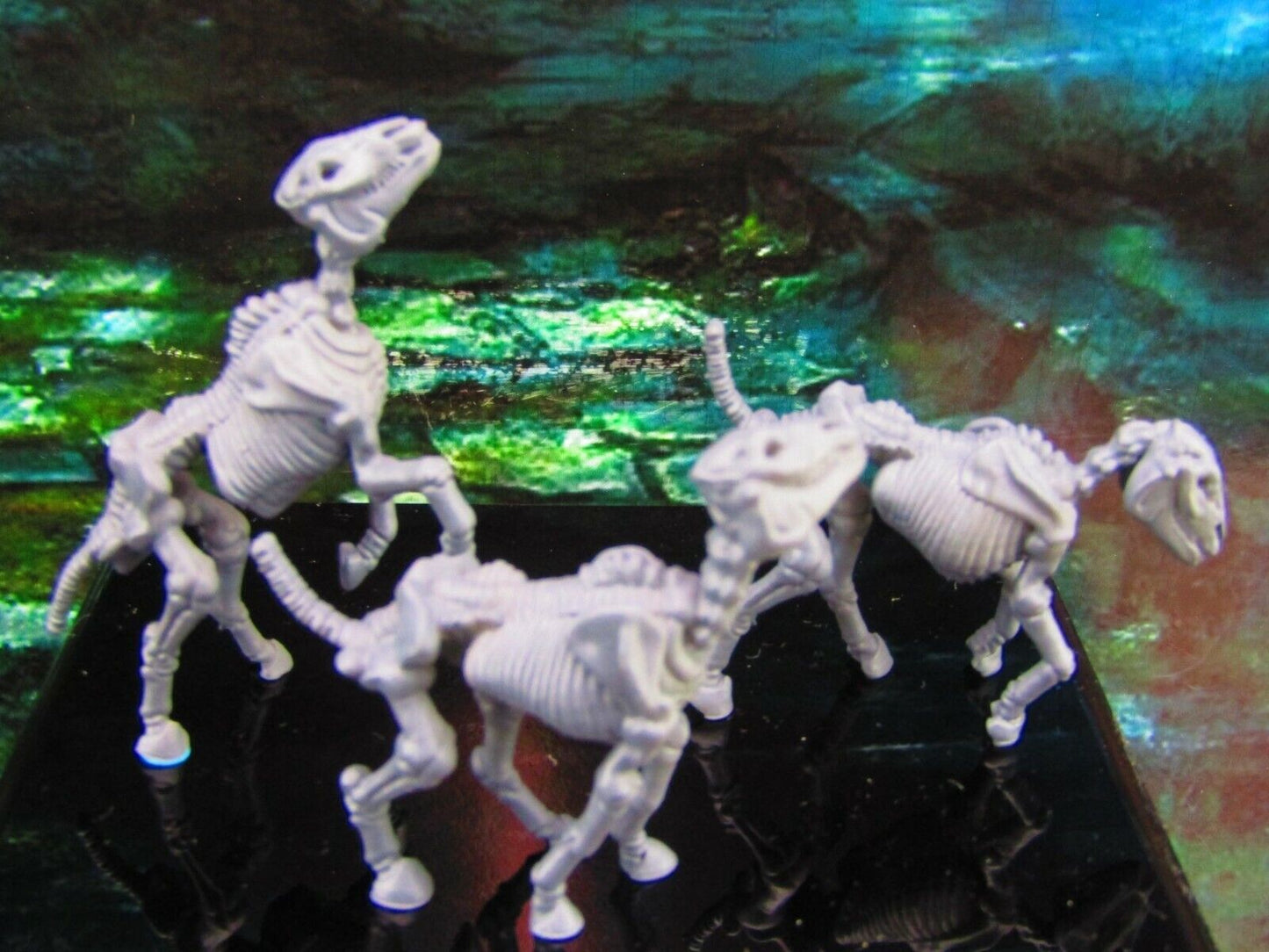 3pc Undead Skeletal Skeleton Horse Set Mini Miniature Model Character Figure