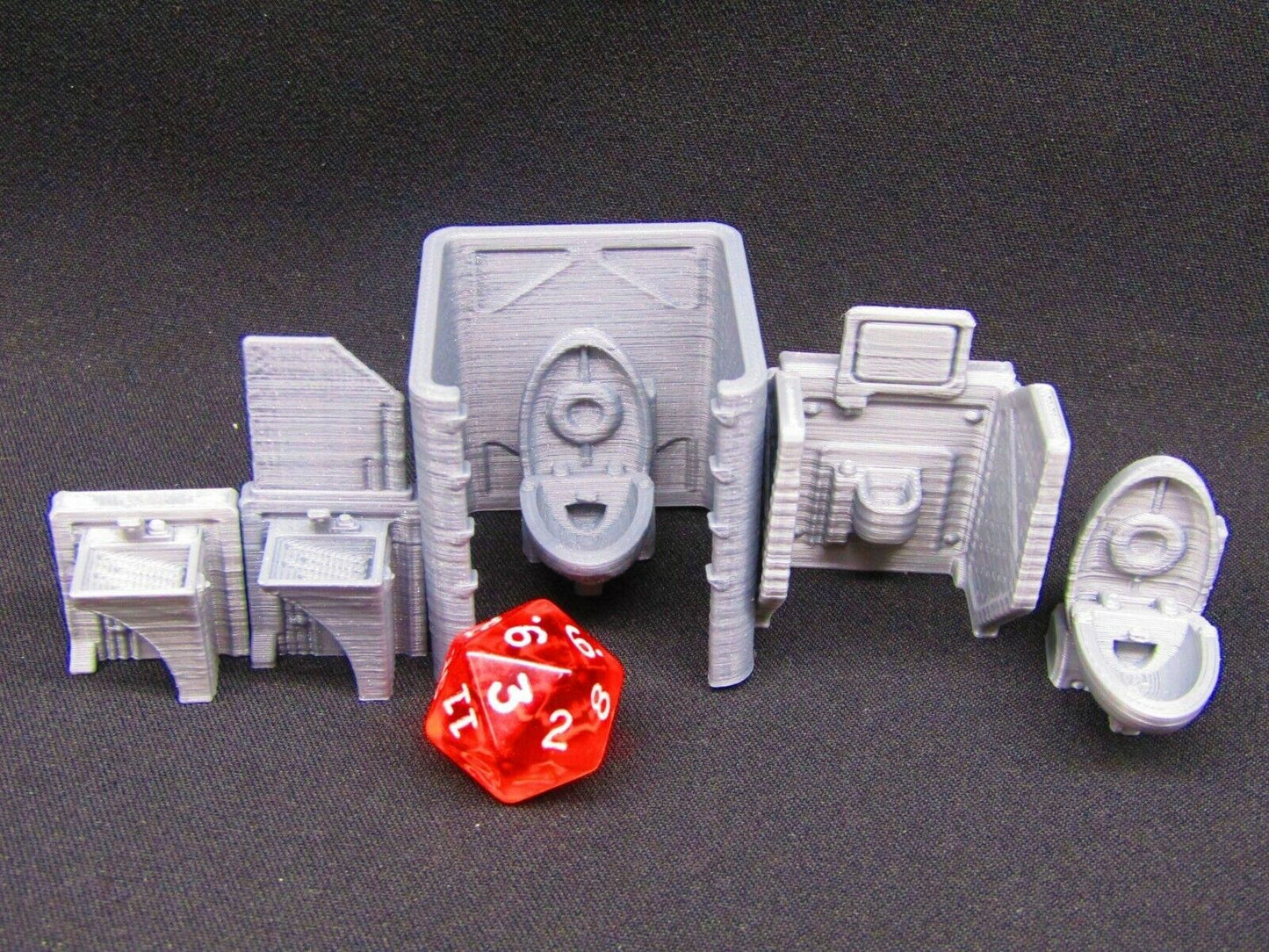 5pc Bathroom Restroom Toilet Set Scenery Scatter Terrain 3D Printed Model