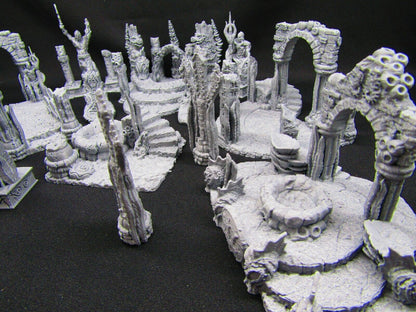 13pc Atlantis Merfolk Underwater Deep Sea City Scenery Scatter Terrain Props