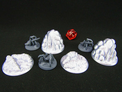 Spiders & Eggs / Wrapped Bodies Scatter Terrain Scenery 3D Printed Mini