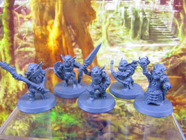 5pc Goblin Warparty Mini Miniatures 3D Printed Resin Model Figure 28/32mm