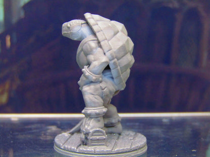 Eyepatch Tortle Pirate W/Sword Mini Miniature Figure 3D Printed Model 28/32mm