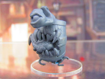 Mimic Barrel Loot Monster W/ Legs Mini Miniature Figure 3D Printed Model 28/32mm