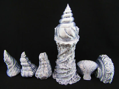 Sea Shell Village & Sea Tower Scatter Terrain Scenery 3D Printed Mini Miniature