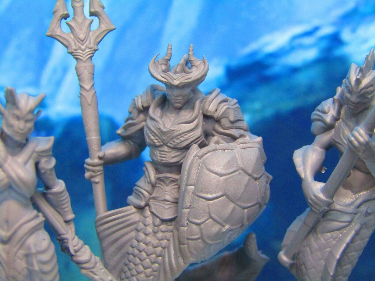 5pc Merfolk Mermaid Merman Set Mini Miniature Figure 3D Printed Model 28/32mm