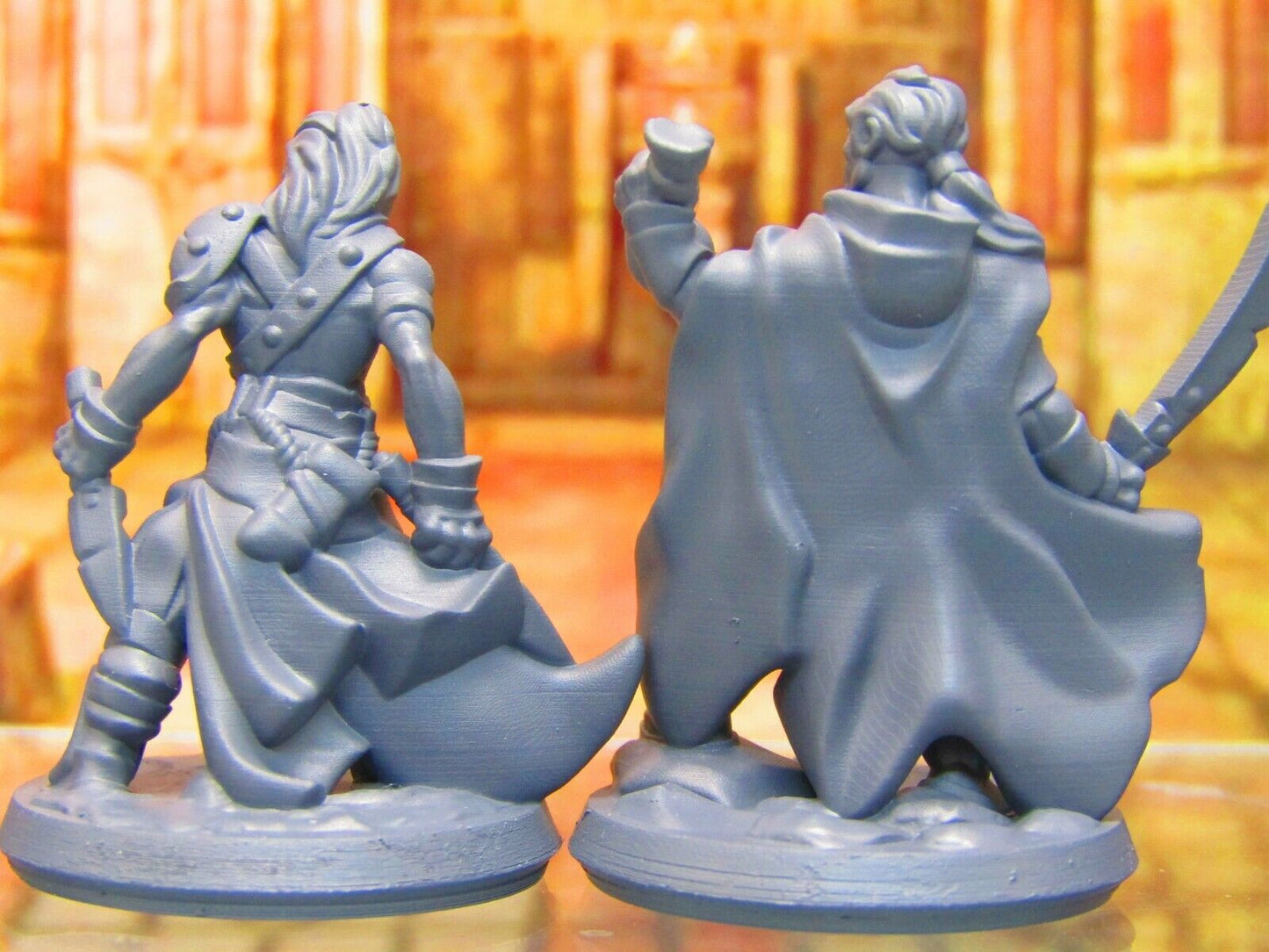 Human Bandit Rogue Mercenary Pair Mini Miniature Figure 3D Printed Model 28/32mm