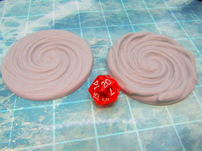 Pair of Whirlpools Water Sea Ocean Scatter Terrain Scenery 3D Printed Model
