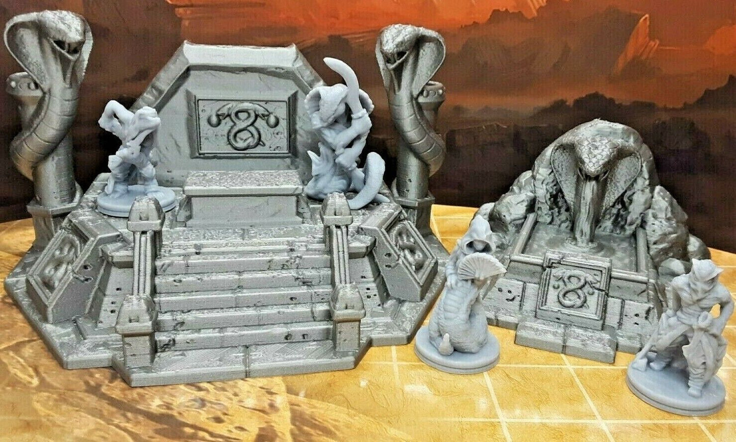 6 Piece Snakefolke Serpent Encounter Set Scatter Terrain Scenery Tabletop Gaming