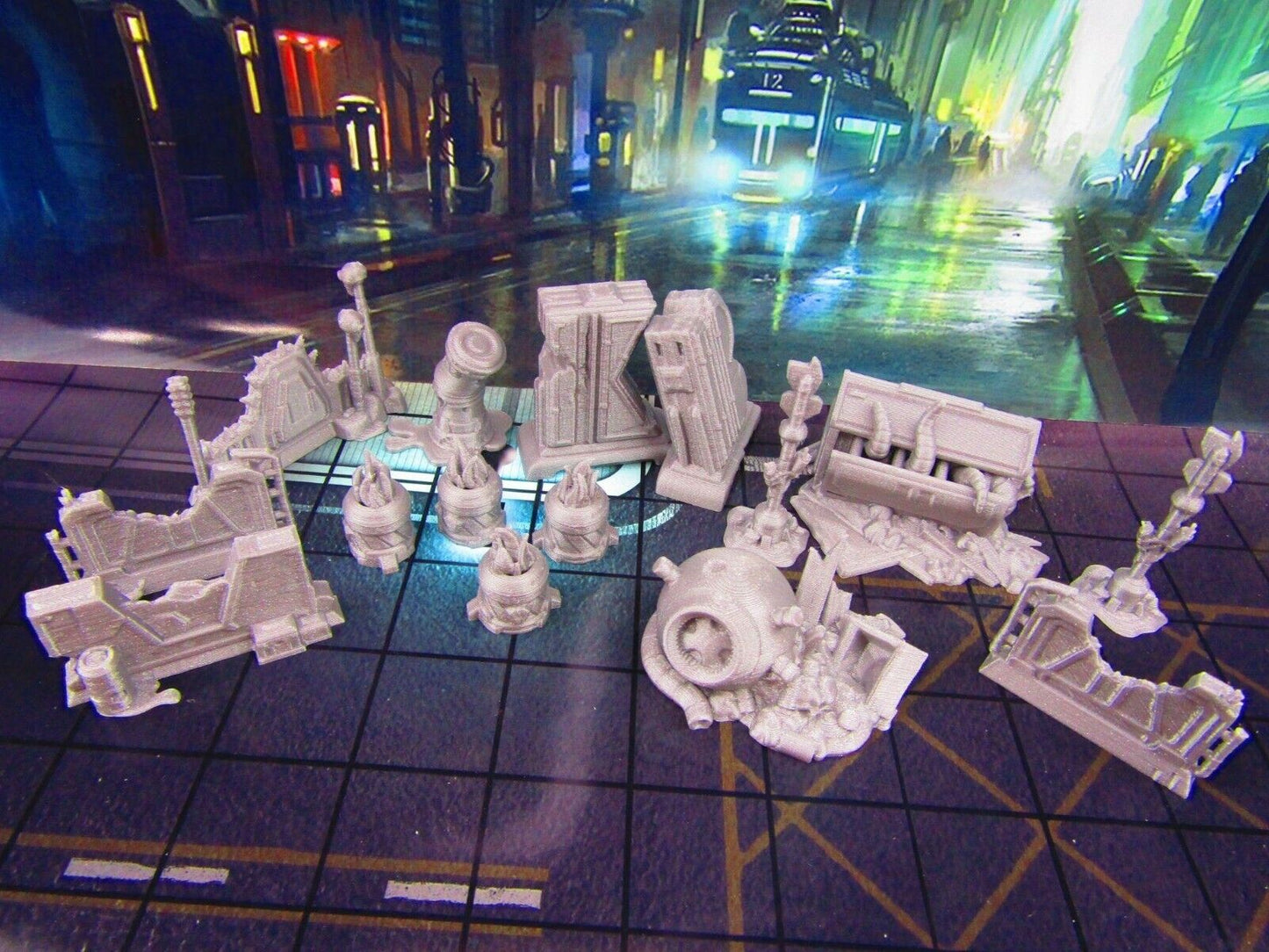 14pc Junkyard Scrap Garbage Scenery Scatter Terrain 3D Printed Model 3D Print
