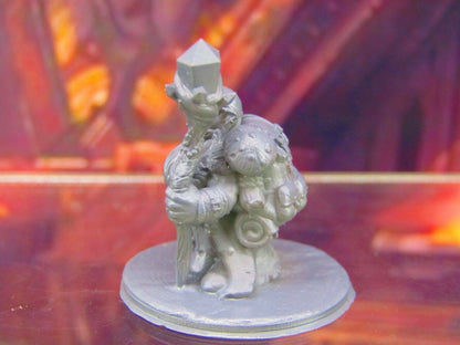 Deep Gnome Wanderer w/ Crystal Staff Mini Miniature Figure 3D Printed Model