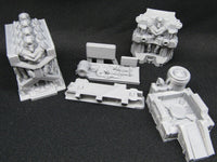 
              4 Pc Droid Workshop Manufacturing Factory Scatter Terrain Scenery 3D Printed
            