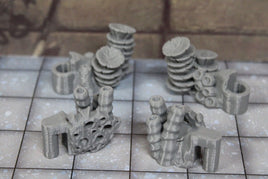 4pc Underwater Labyrinth Coral Wall Ends Walls Dungeonsticks Map Set Scenery D&D