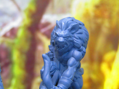 3pc Hyenaman Tribe War Party Mini Miniature Figure 3D Printed Model 28/32mm