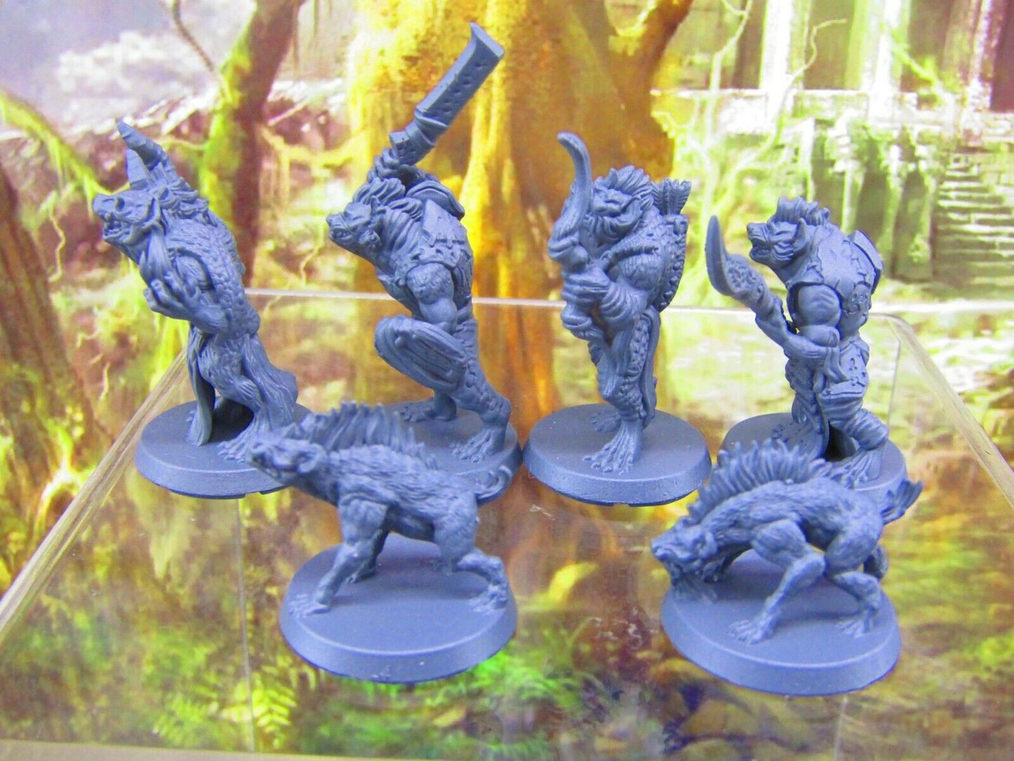 6pc Gnolls and Hyenas Encounter Set Mini Miniatures 3D Printed Resin Model