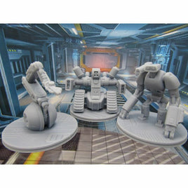 Lot of 3 War Droids Battle Robots Mini Miniature 3D Printed Figure Model