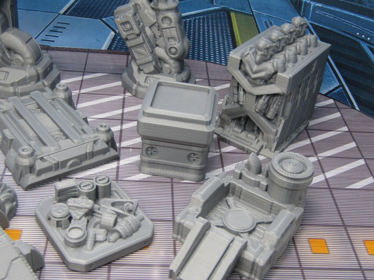 11 Piece Droid Manufacturing Factory Scatter Terrain Scenery 3D Printed Model