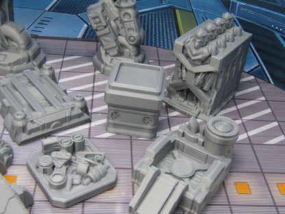 11 Piece Droid Manufacturing Factory Scatter Terrain Scenery 3D Printed Model