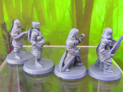 4pc Town Guards Set Mini Miniatures 3D Printed Resin Model Figure 28/32mm Scale