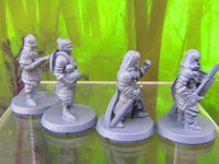 
              4pc Town Guards Set Mini Miniatures 3D Printed Resin Model Figure 28/32mm Scale
            