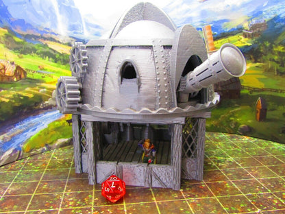Large Lookout Tower Telescope Observatory atop Belltower Scatter Terrain Scenery