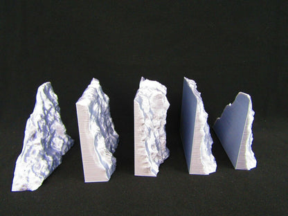 5pc Slit Opening Modular Cliff Scatter Terrain Scenery 3D Printed Mini Miniature