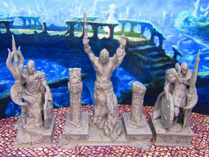 Atlantis Deep Sea Warrior Atlantean Statues Scenery Scatter Terrain Props