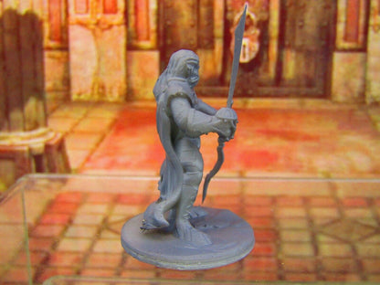 Dark Elf Rogue Thief Dual Wielding Mini Miniature Figure 3D Printed Model
