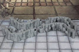 4pc Crystal Cavern Dungeonsticks Corner Curves Walls Map Tile Set Scenery D&D