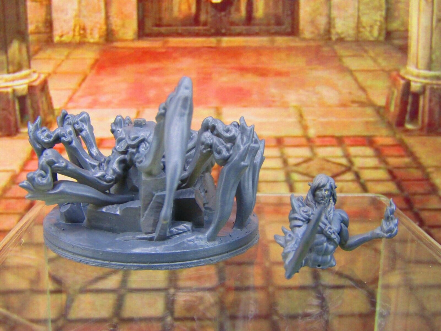 Dark Elf Arachnid Spider w/ Sword Mini Miniature Figure 3D Printed Model 28/32mm