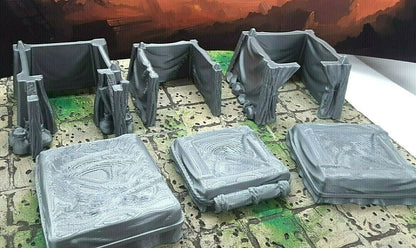 6 Piece Market Tent Set Scatter Terrain Tabletop Scenery Dungeons & Dragons
